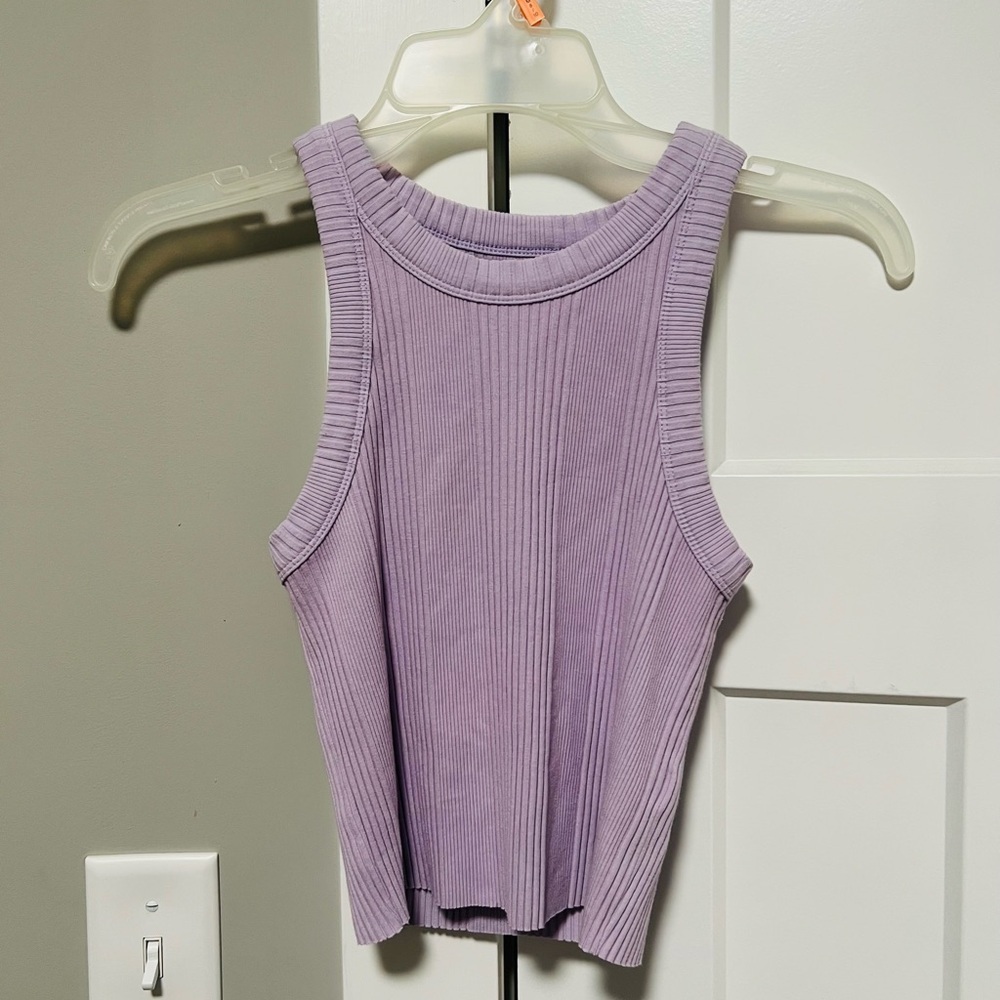 Aerie Lilac Ribbed Tank Top